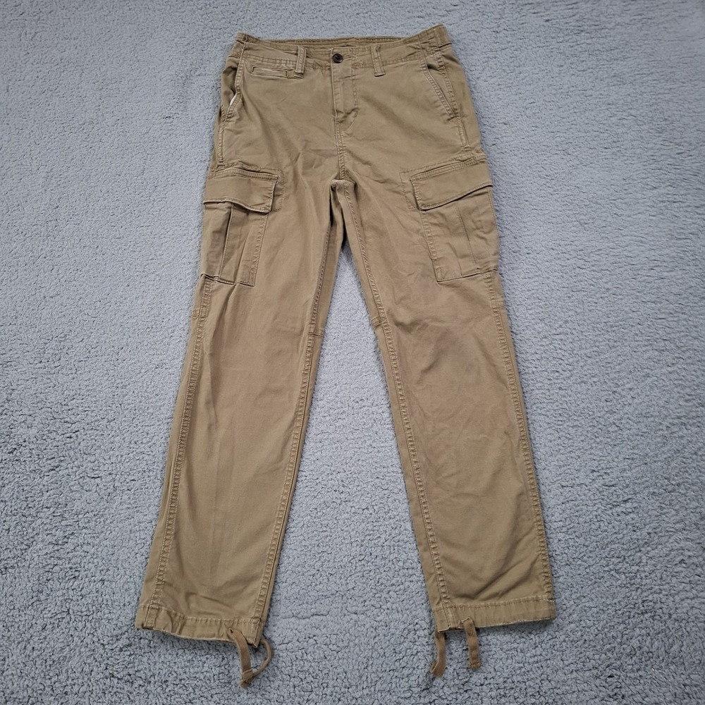 American Eagle Mens Cargo Pants Slim Lived-In 31x29 Khaki Flex Utility y2k